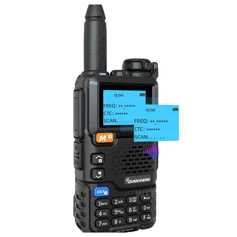 Quansheng-Portátil UV 5R Além disso Walkie Talkie, Comutador de Rádio em Dois Sentidos, Estação VHF, K5 Receptor Ham, Conjunto Sem Fio, Longo Alcance, AM, FM