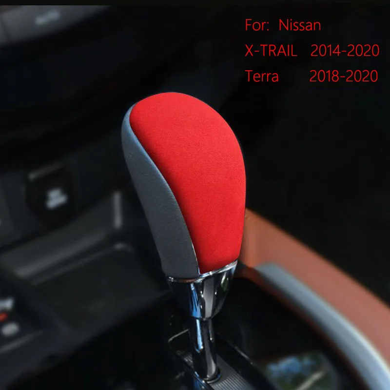 Suede Car Gear Shift Knob Cover Protector Interior Accessories Auto Trim For Nissan X-TRAIL 2014-2020 Terra 2018-2020 view 4