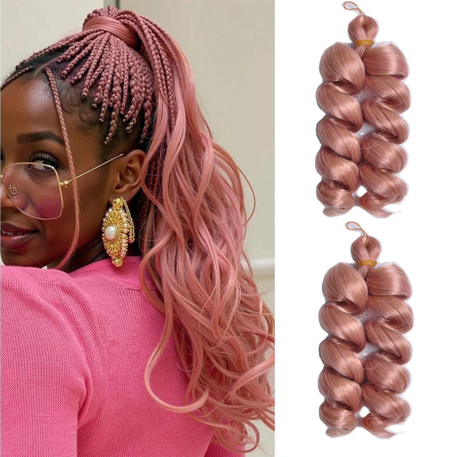 

Синтетические французские кудри, плетение волос, свободные волны, спиральные завитки, косы, омбре, коричневый, блонд, 12 дюймов, предварительно растянутые волосы