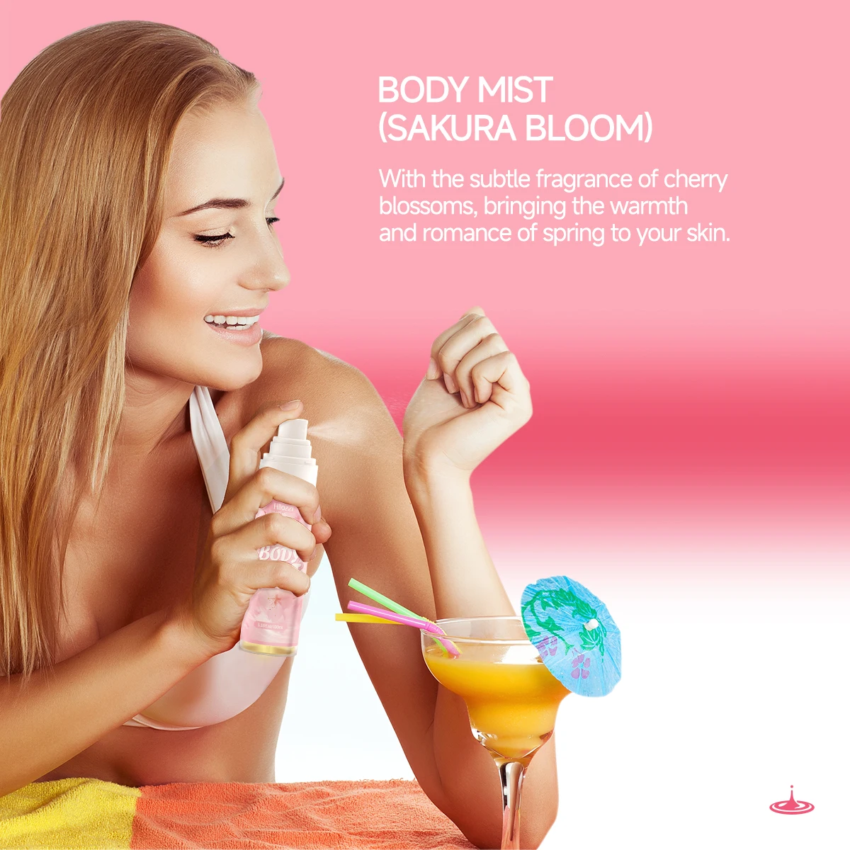 3.38fl.oz Sakura Body Fragrance Spray Hydrating Moisturizing Facial Hydrating Spray Ideal Valentine\'s Day Gift
