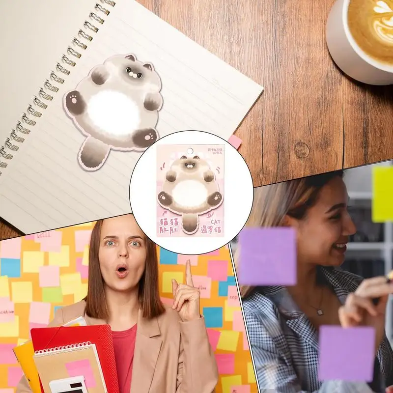 Cat Note Pads Self-Sticky Note Pads โน้ตบุ๊คน่ารัก Notepad Memo Easy โพสต์สนุกกาวสติกเกอร์สําหรับเพื่อนคนรักแมว