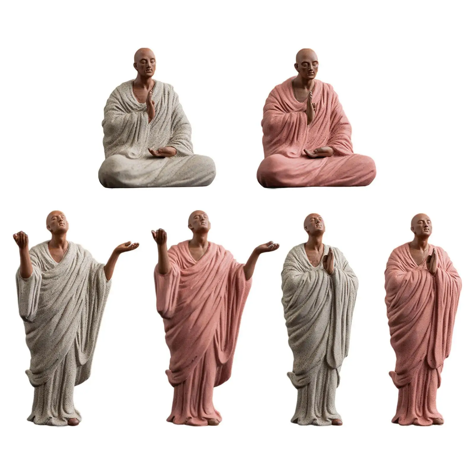 Chinese Buddha Statue Ceramic Buddha Figurine for Bookshelf Business Office