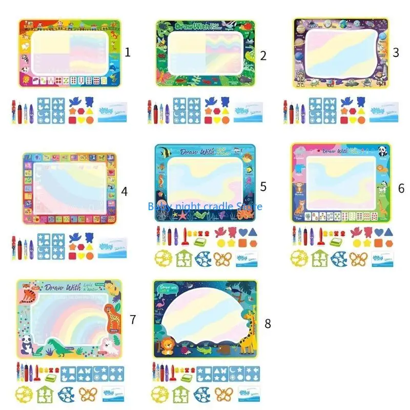 

J2FF Kids Magical Water Drawing Mat Large Size with Pens and Molds Creative Toy