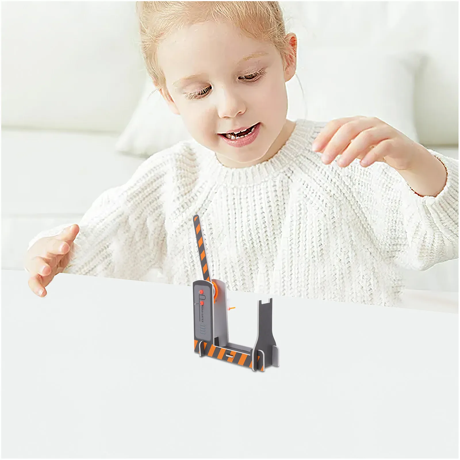

2Pcs Railway Crossing Signal Gate Assembly Kit Develops Spatial Imagination Hand-Eye Coordination Train Track Connectors