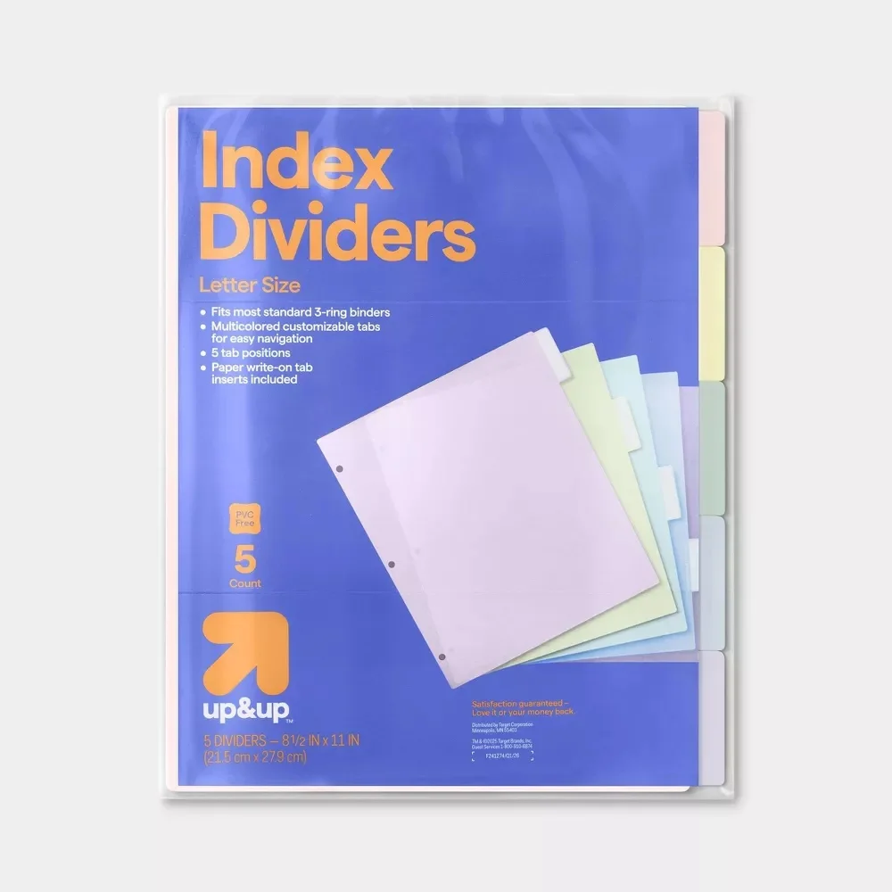 Nouveauté 2026 – Lot de 5 inte - Index Tab Divider avis et prix