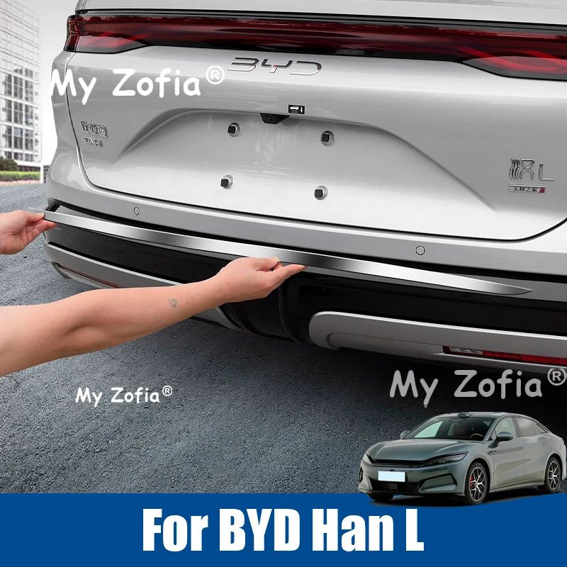

For BYD Han L 2025 2026 Car Stainless steel Car trunk tailgate rear bumper trim protective strip exterior accessories