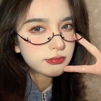 Anime Two-dimensional Cosplay Lower Half Frame Glasses Royal Elder Sister Lolita Decoration Glasses Hottie Take Party Eyeglasses