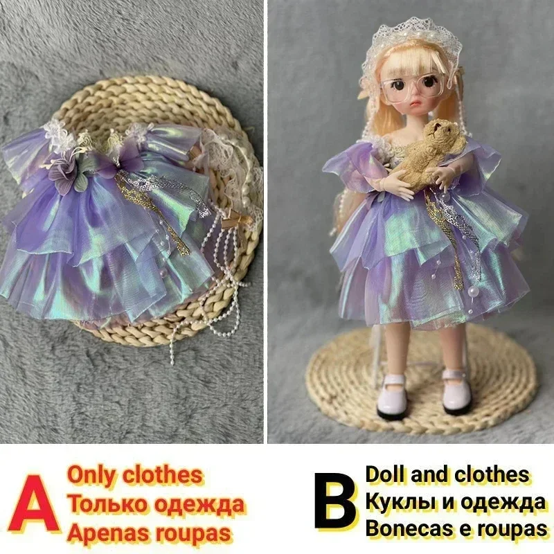 Fashion Cute 1/6 BJD Doll Full Set 30cm Princess Doll Ball Jointed Doll Girl Toy Gift Dolls for Girls Toys for Girls