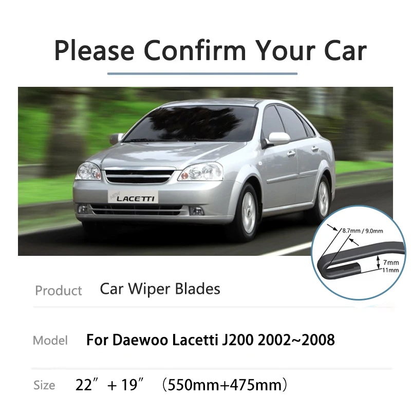 

For Daewoo Lacetti Chevrolet Nubir MK1 J200 Accessorie 2002~2008 Car Rubber Window Windshield Windscreen Wiper Auto Rain Brushes