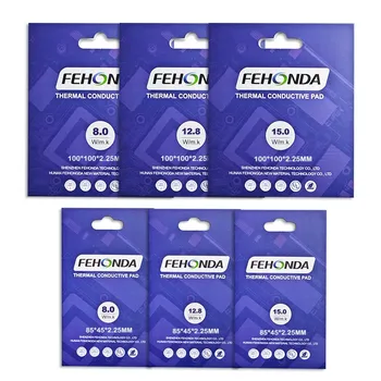 Fehonda 15 W 12,8 W 8 W Wärmeleitpad 0,75 mm 1,25 mm 2,25 mm 3,0 mm alle Größen 100 * 100 CPU GPU Termal Silikonfolie