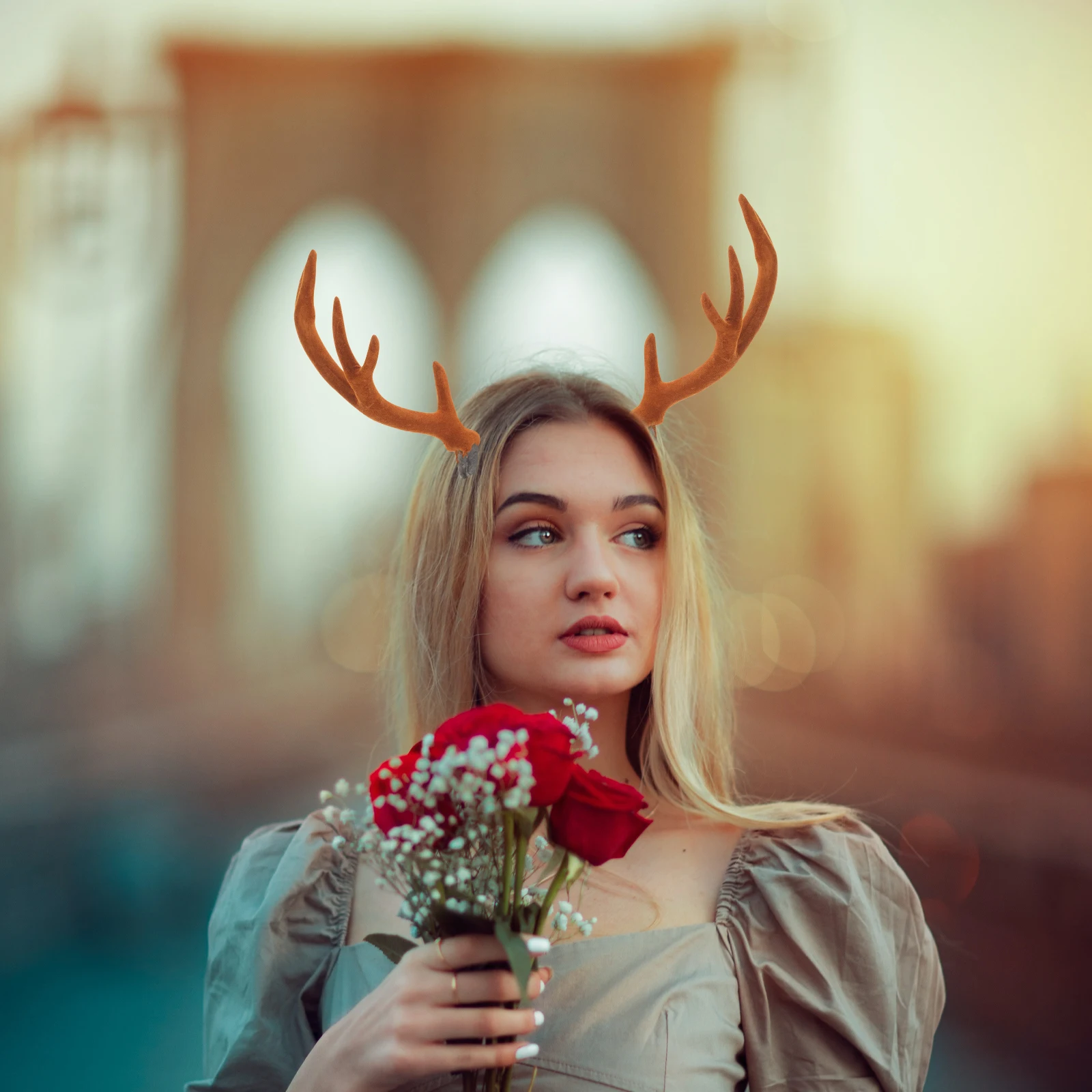 

Simulated Deer Antlers 17CM Brown Headdress Headband DIY Accessories Christmas Decor Reindeer Antlers Craft Photo Props Hair