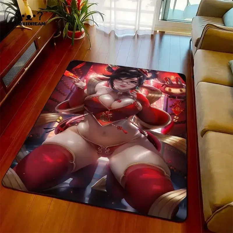 

Sexy Anime Carpet and Rug Anime Sexy Art Square Living Room Bedroom Large Area Soft Carpet Home Man Cave Room Floor Mat