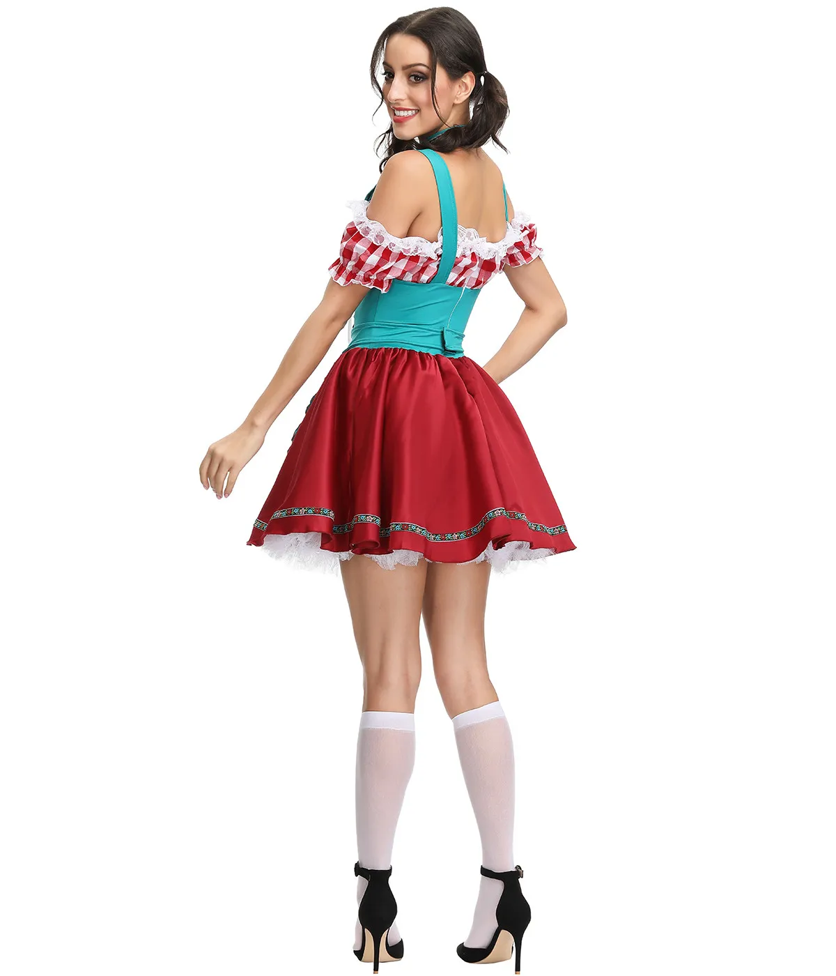 Dirndl Dress for Women Traditional German Bavarian Beer Girl Oktoberfest Costume Maid Cosplay Waitress Halloween Fancy Dress