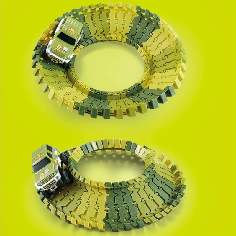 1/2/3 قطعة ألعاب سيارات السكك الحديدية البلاستيكية العالمية مناسبة لتجميع الديناصورات بيند مرنة سباق المسار لعب للأطفال الهدايا #5