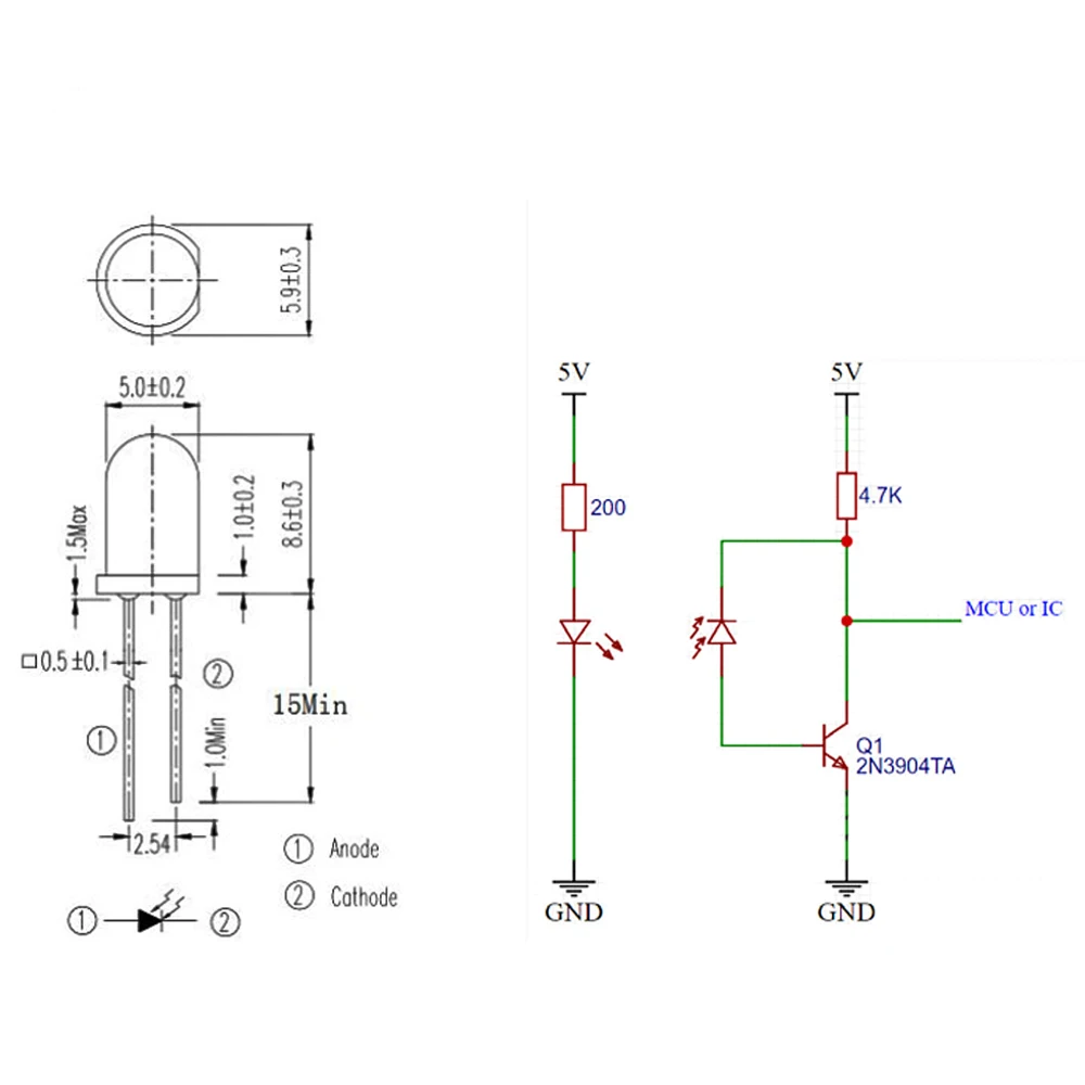 10/50/100 Pairs 5mm 3mm 940nm LEDs Infrared Emitter and IR Receiver Diode Diodes 301A