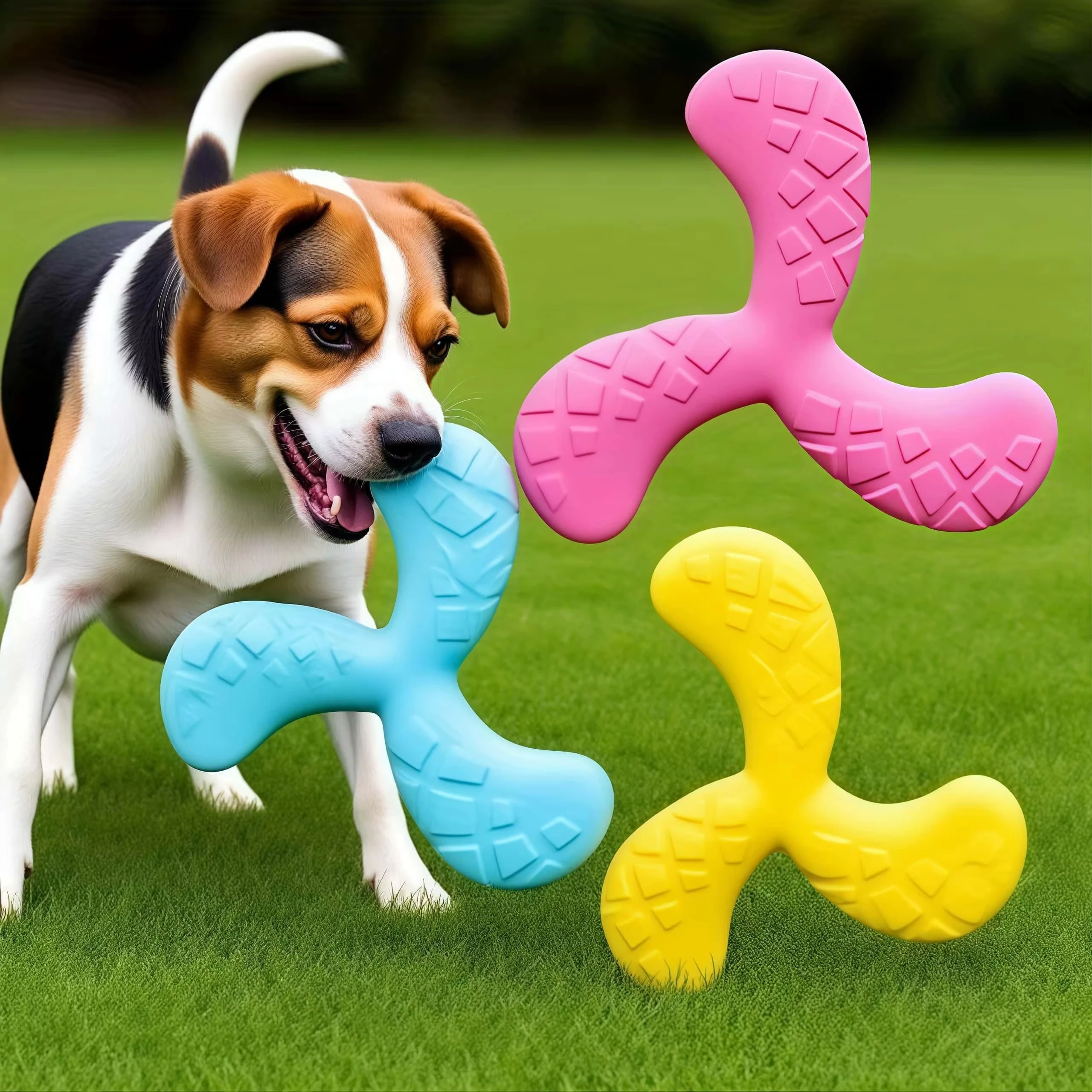 

1Pc Pet interactive frisbee dog toy Floating three leaf dart design Durable material suitable for pet dogs