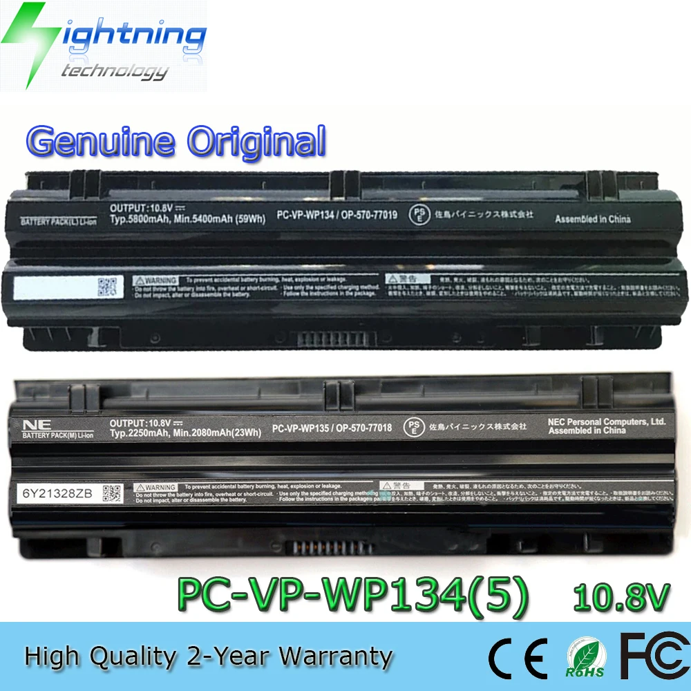 New  Original PC-VP-WP135 PC-VP-WP134 10.8V Laptop Battery for NEC VK24L VK30H VK27M VK25L VJ30H OP-570-77018 2Z00119ZA