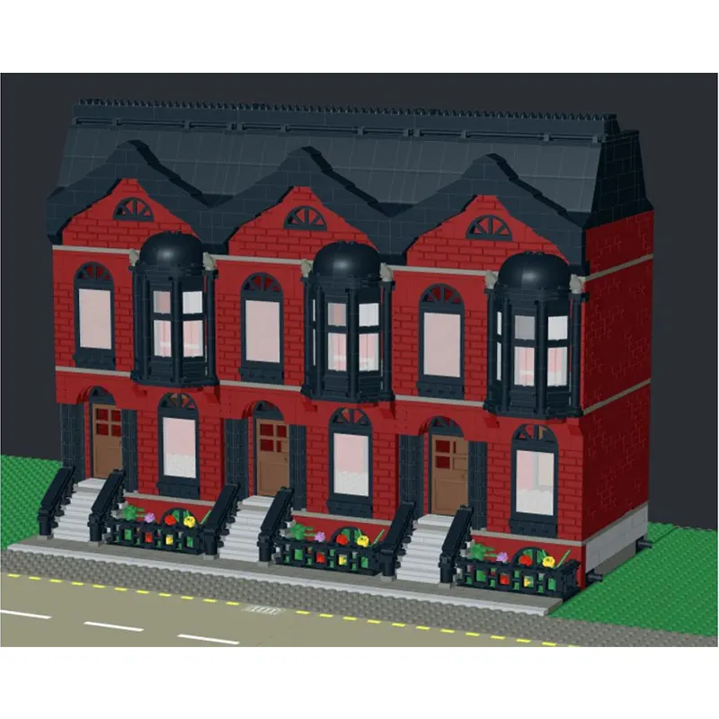 

MOC Street Scape Series Victorian House Building Block Model Brick Particle Creative Gifts Model British-Style Design Assemble