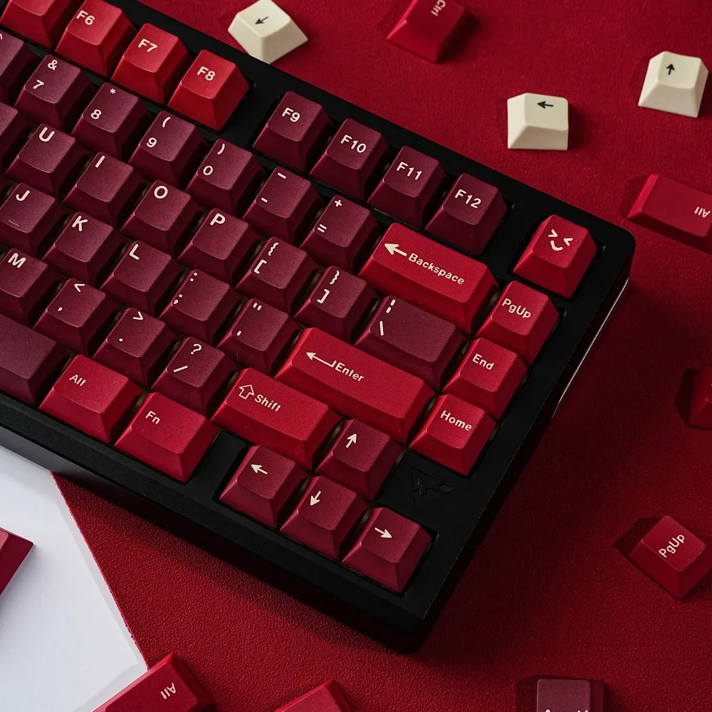 GMK Jamon Keycaps Red Dye Sub German Korean Spanish Arabic French Russian Abnt-2 Big Set 143 Keys For Mechanical Keyboard