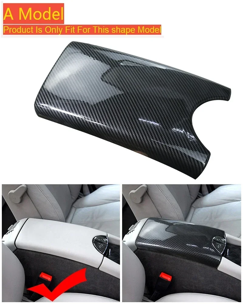 

Carbon fiber Car Center Console Lid panel Armrest Box Trim Protective Cover Stickers For Mercedes Benz E class W211 2003-2008