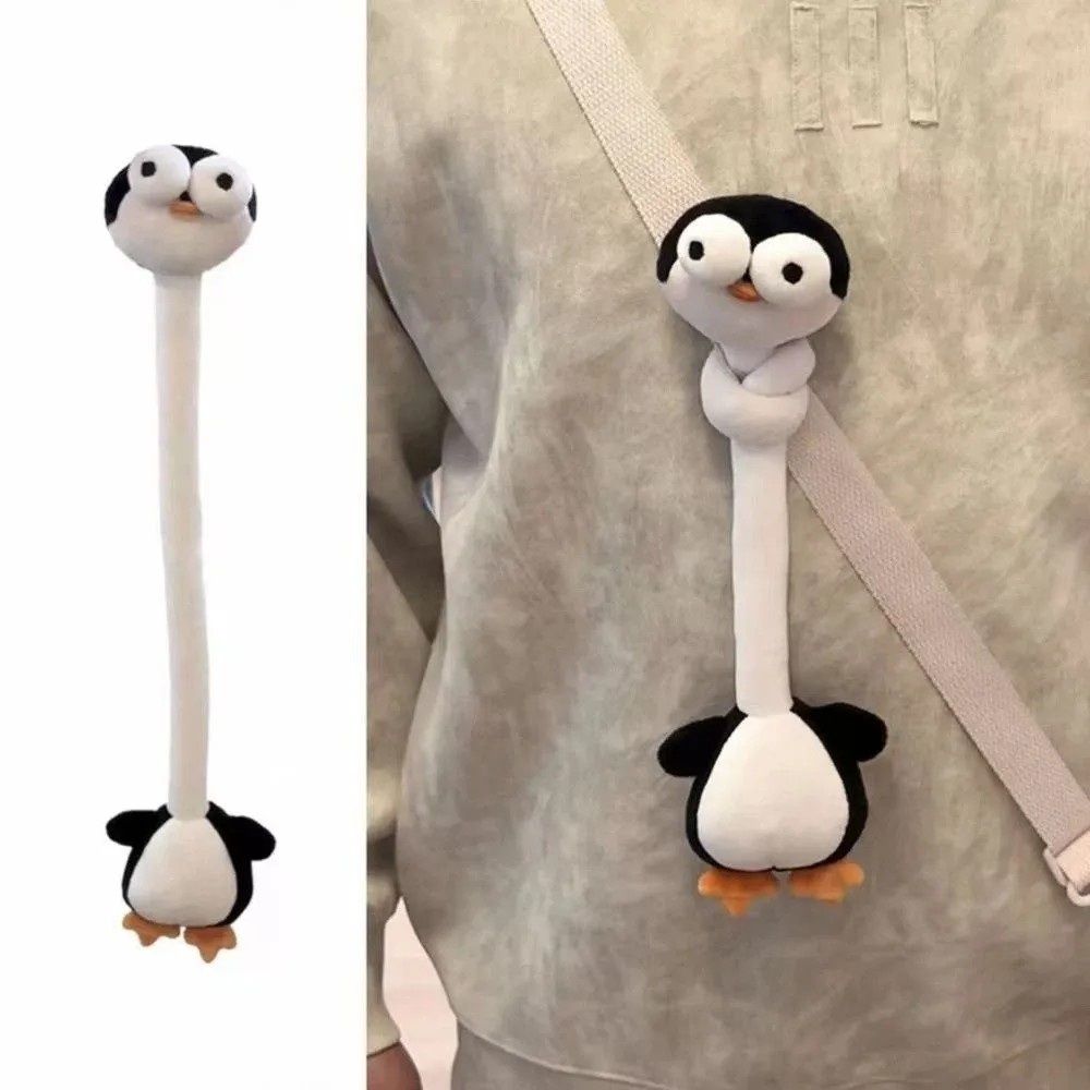 Funny Long Neck Animal Plush Toy Cute Cartoon Design Giraffe/Cat/Penguin/Goose Bag Pendant 40CM Long Neck Hanging Doll