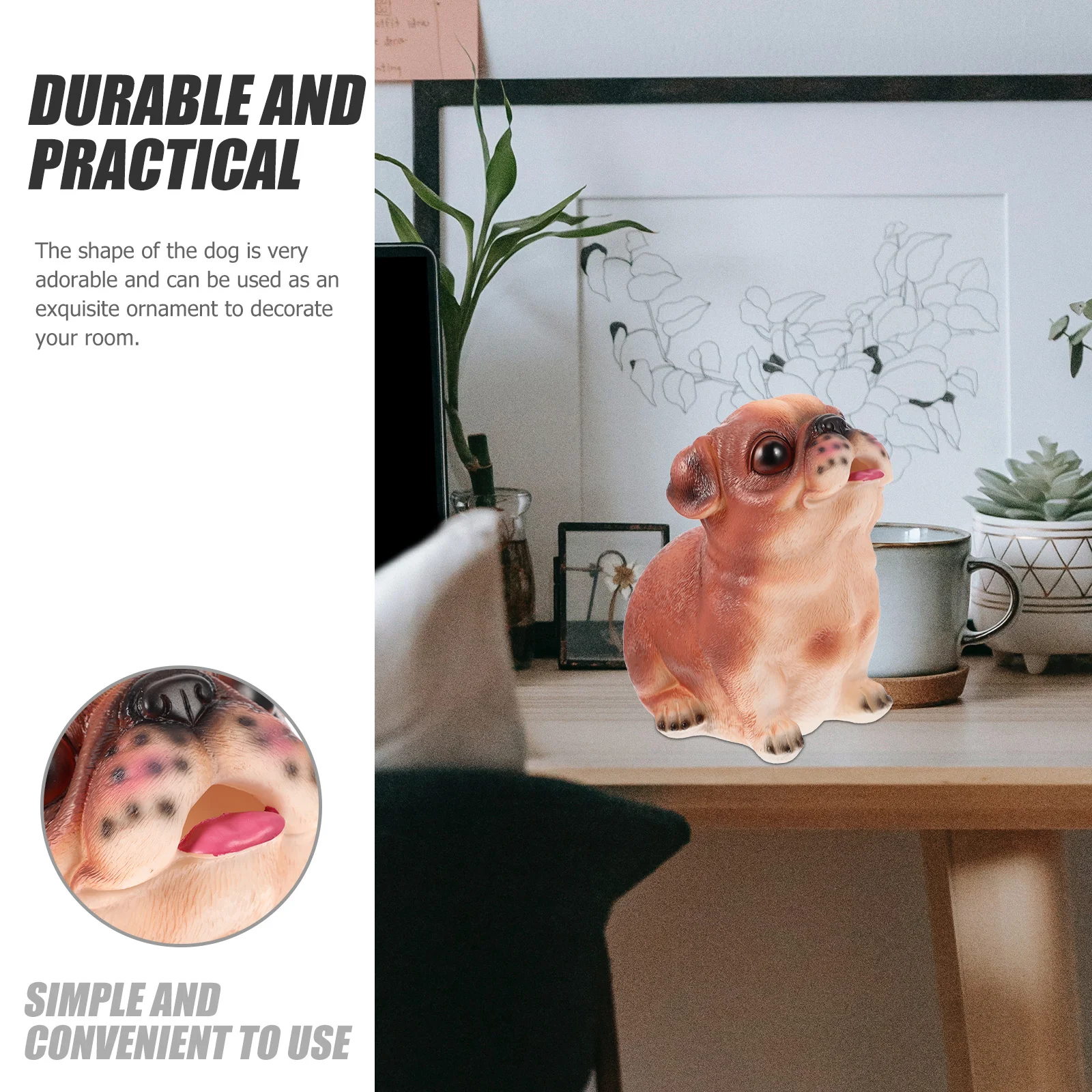 رائعتين الكلب حصالة على شكل حيوان مادة الفينيل قوية عملة البنك للأطفال لطيف سطح المكتب ديكور المال جرة الكلب توفير وعاء جميل عملة جرة #6