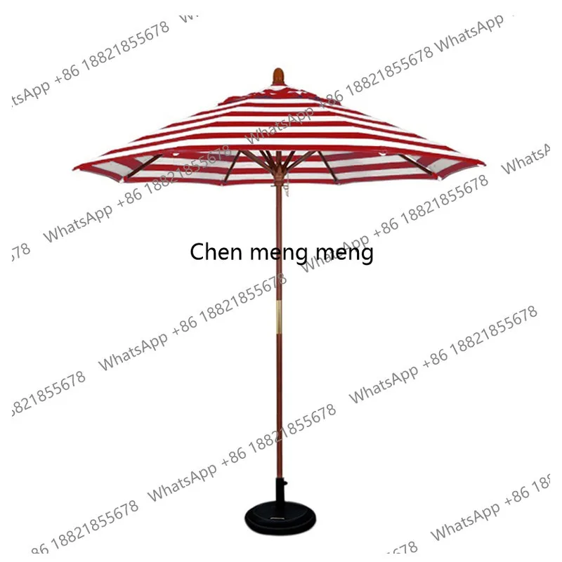Outdoor Parasol Beach Pool Terrace Garden Red and White Striped Western Restaurant, Sun Umbrella