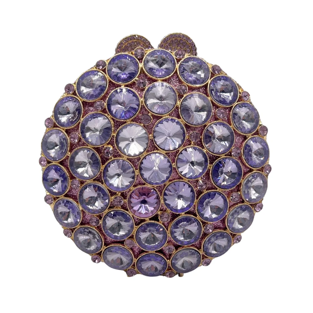 

Round Diamond Dinner Bag Evening Gem Diamond Clutch Women's Bag Stone Handbag Bolso Fiesta Azul Cielo Carteras De