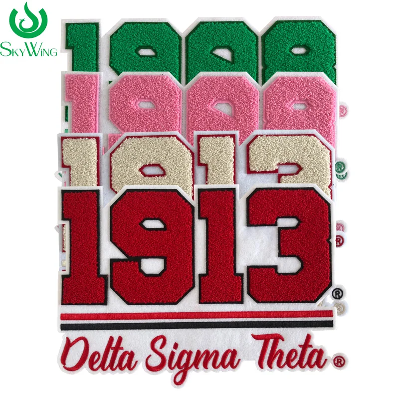 Spersonalizowana naszywka Sorority Chenille Delta Sigma Theta 1913, Alpha Kappa Alpha 1908 dla torby Soror Weekender, odzieży