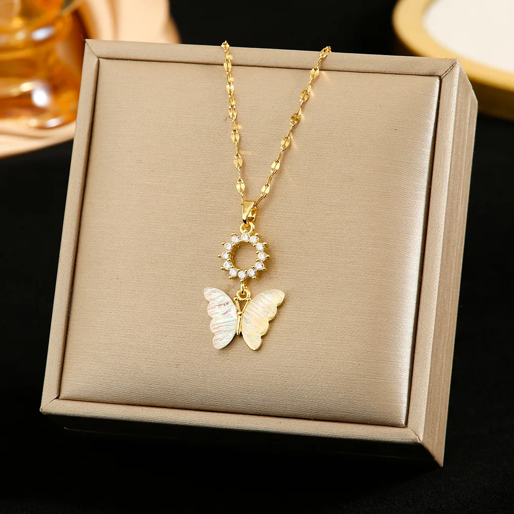 

Цепочка на ключицу, инкрустированная бриллиантами, простое, но универсальное колье, ожерелье-венок-бабочка, женский кулон