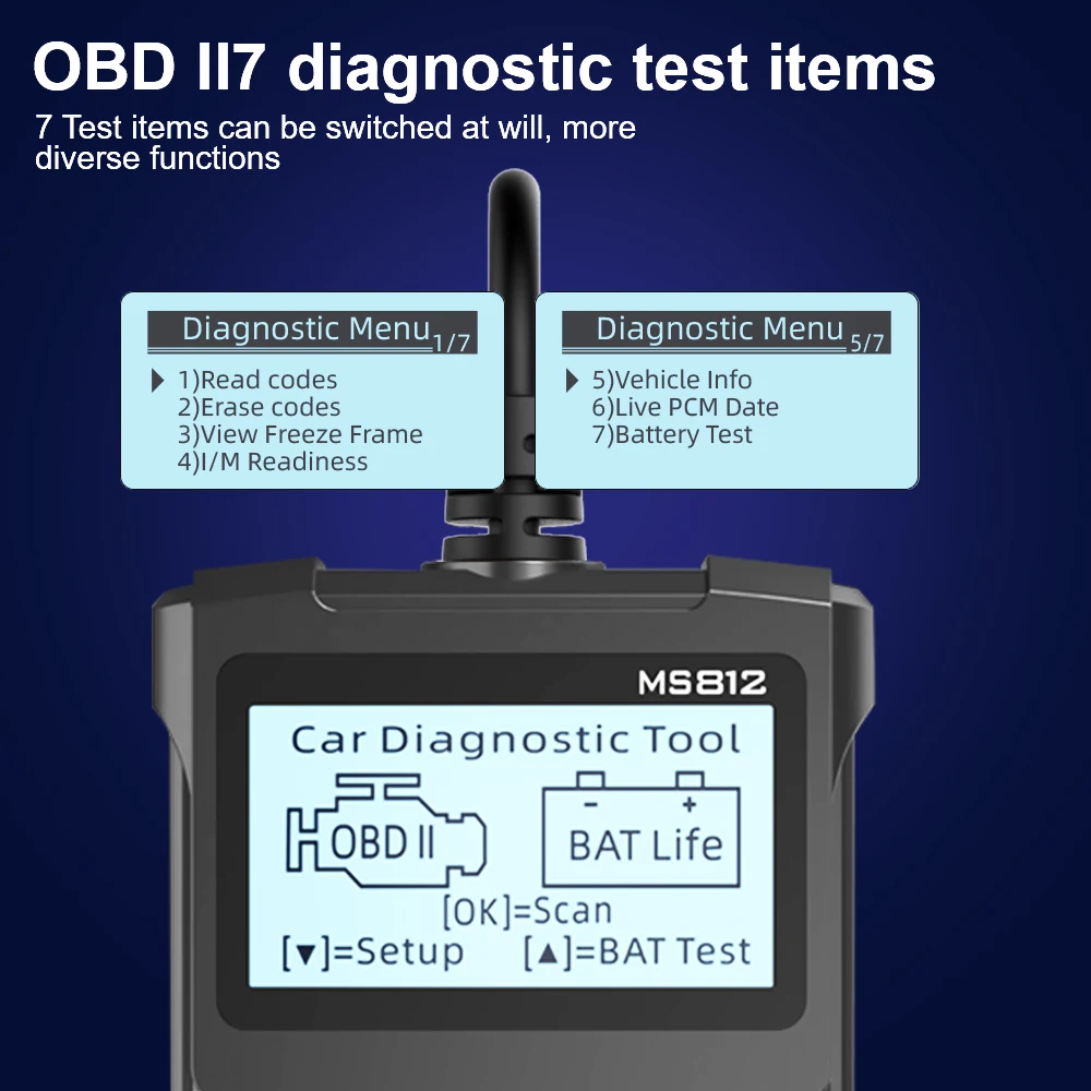 Picture 5: Fault Code Clear MS812 Clear/Erase Codes Car OBD2 Code Reader Car Diagnostic Tools Battery Tester Check Engine System