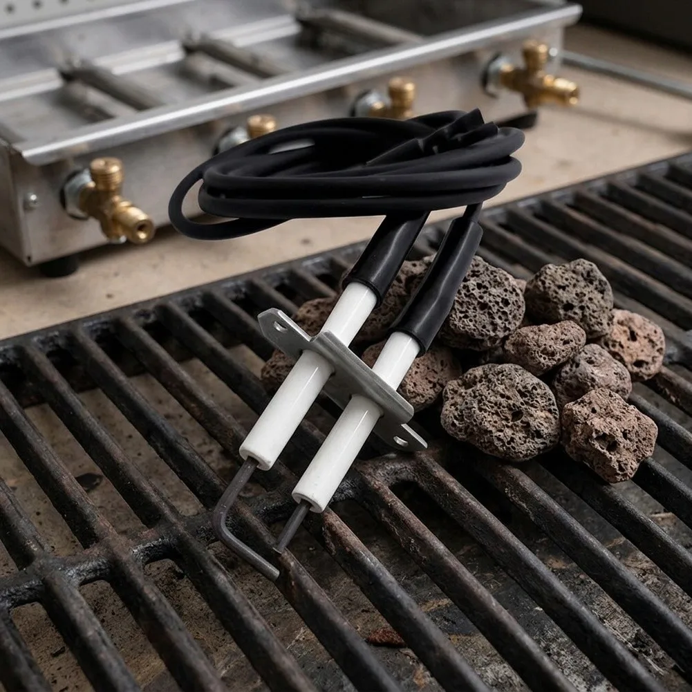 Ignition Electrode Assembly Dual Probe Ignition Electrode As Shown High-conductivity Alloy White Ceramic Insulation