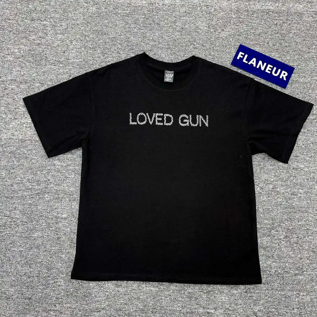 New Novelty 2022 Men Number Nine Loved Gun T Shirts T-Shirt Hip Hop Skateboard Street Cotton T-Shirts Tee Top US size BG89