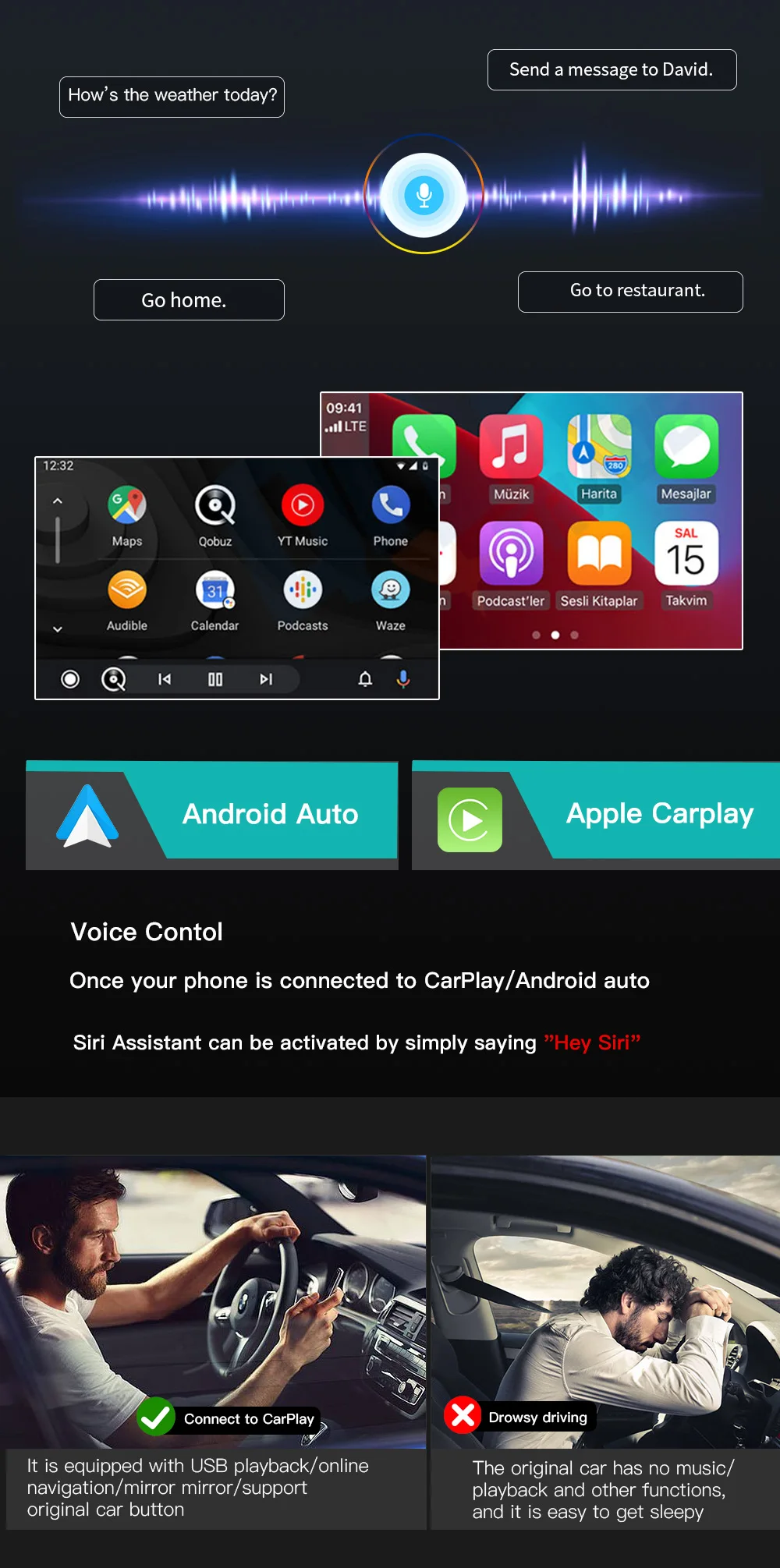 AUTOABC Kabelloses Carplay Android Auto für Land Rover Jaguar Bosch Discovery 4 Aurora Freelander 2 XE XF XJ Airplay – Detail 6