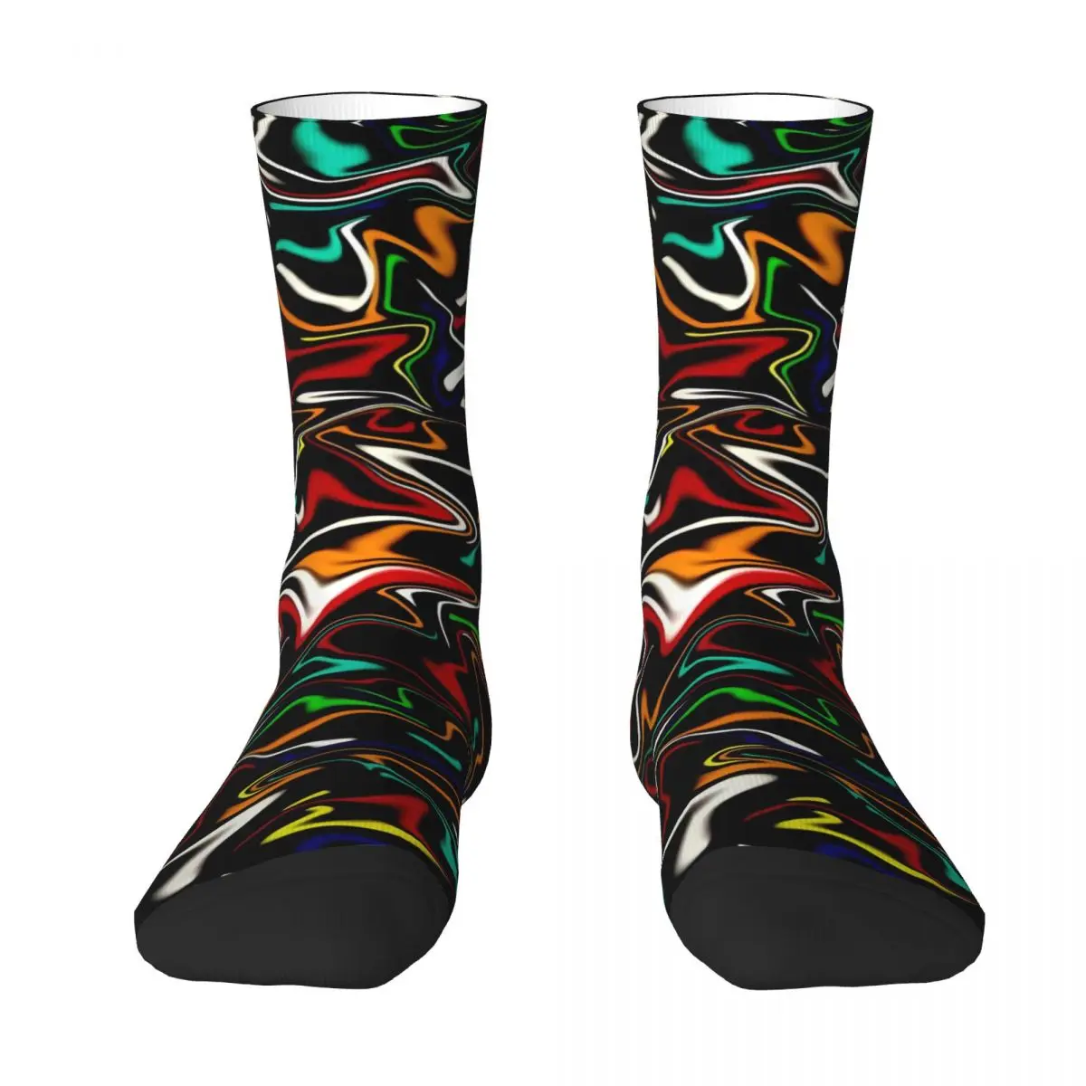 Neon Paint Socks Autumn Liquid Print Stockings Trendy Women Men High Quality Socks Design Skateboard Anti Sweat Socks