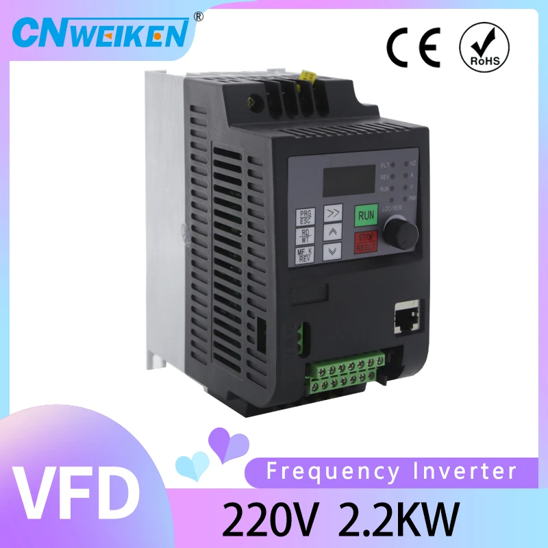 CNC Spindle Speed Control 220V/380V 2.2kw Inverter 0-400Hz Motor Speed Control VFD Variable Frequency Drive 3-Phase Output