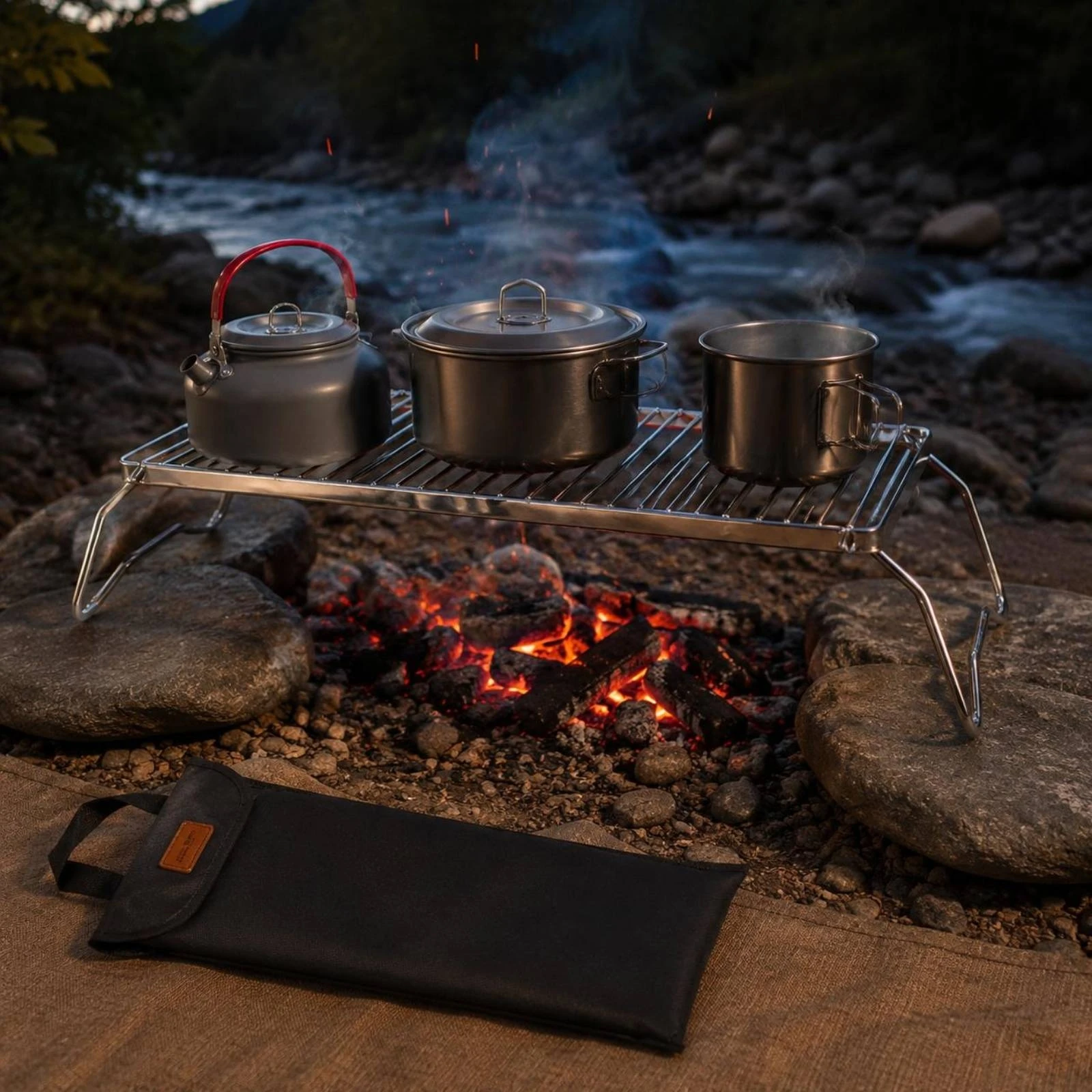 Folding Cooker Stand Foldable Stainless Steel Cooker Stand Pot Trivet Portable Cookware Accessory Heavy Duty