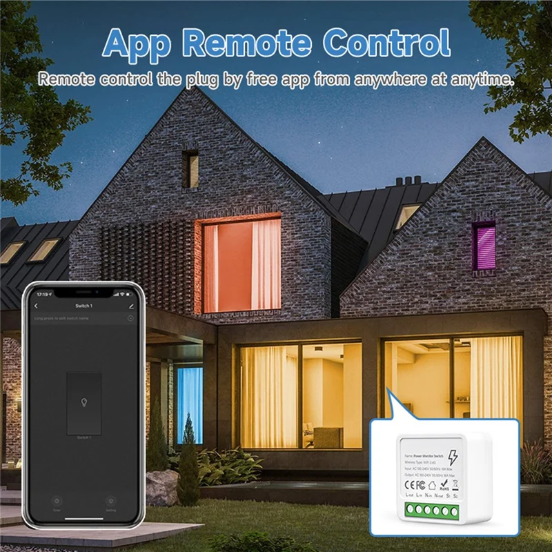 BTLIFE-Tuya Wifi Smart Switch Module 16A With Power Monitor Support 2Way Control Smart Home DIY Breaker For Alexa Google Alice