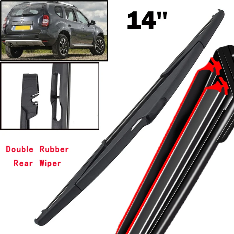 

Car Wiper 14" Rear Wiper Blade For Dacia Renault Duster MK1 2014 - 2017 Windshield Windscreen Clean Window Car Rain Brush