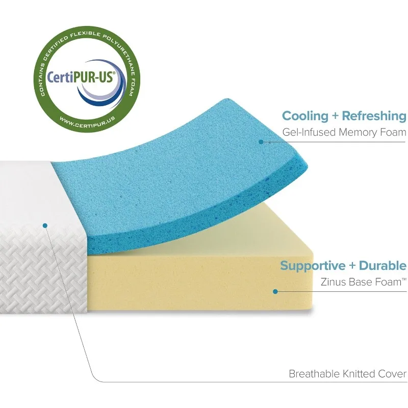 Inch Groene Thee Cool Gevoel Traagschuim Matras, Tweeling, Matras In Een Doos Met Compacte Wonderbox Verpakking