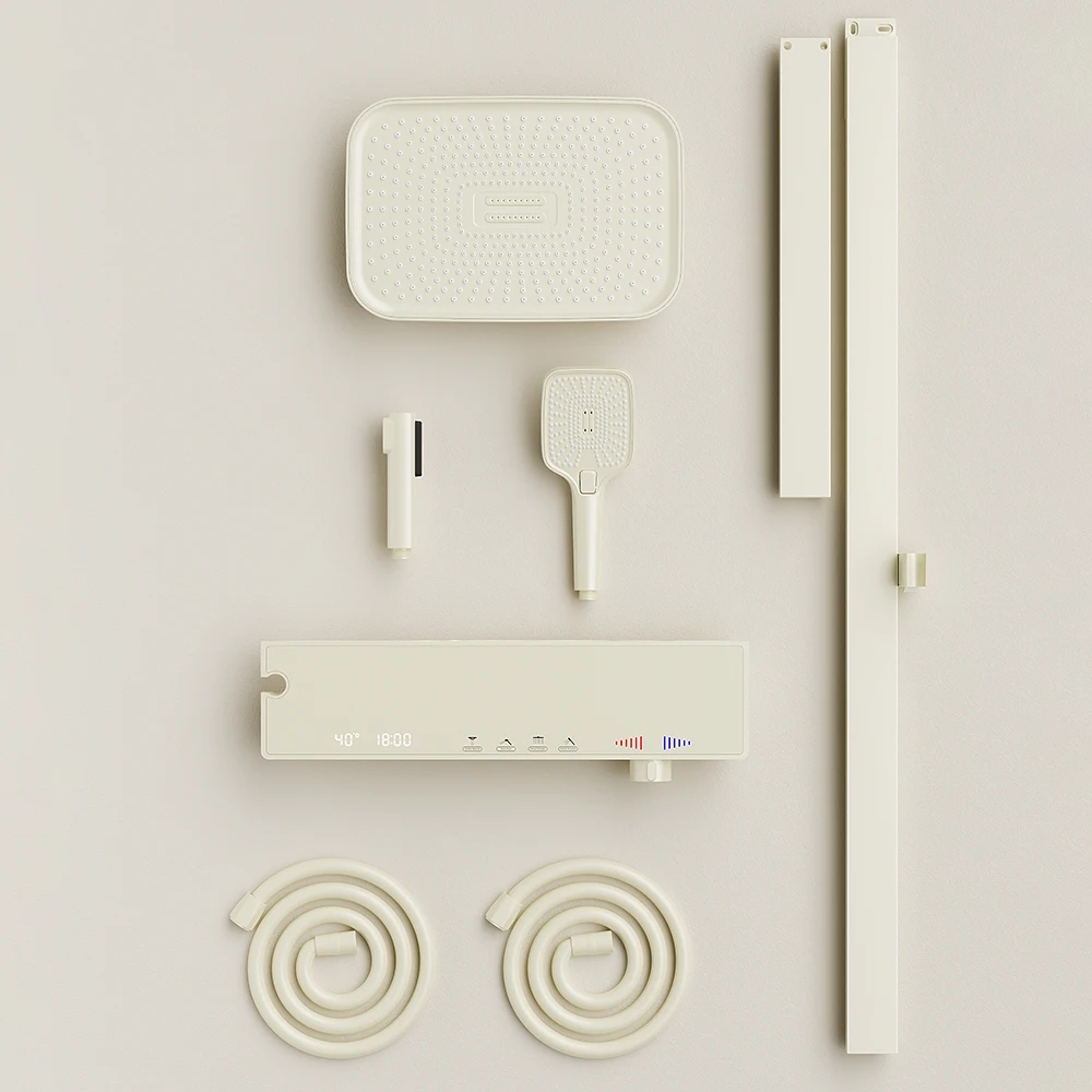 Set doccia da bagno digitale per pianoforte Illuminazione ambientale Sistema doccia da bagno digitale caldo freddo Accessori per rubinetti da bagno a cascata