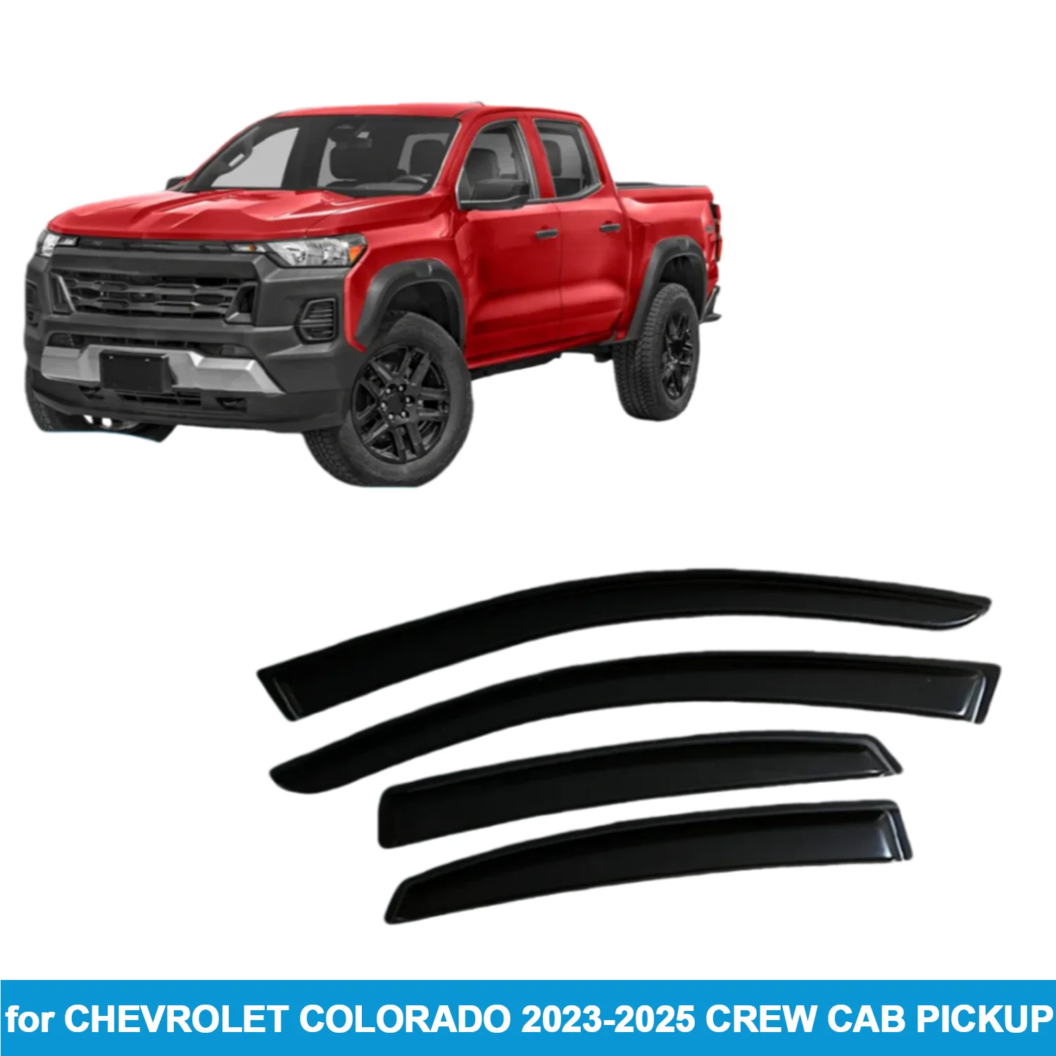 

Оконный козырек для CHEVROLET COLORADO 2023-2025 CREW CAB PICKUP, защита от дождя, боковой дефлектор, защита от атмосферных воздействий, лента для наружного крепления
