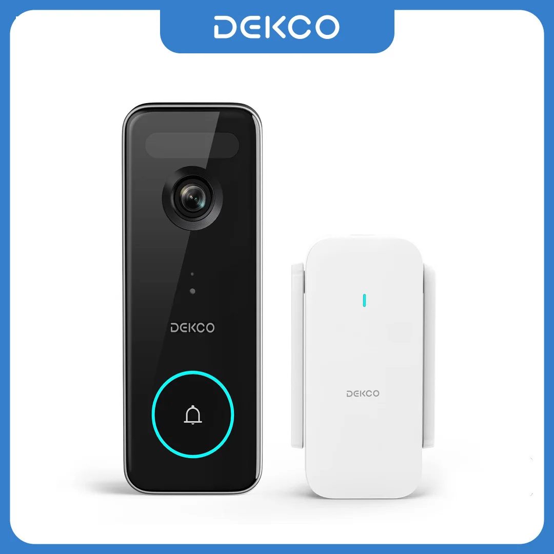 Dekco 5MP Ultra HD WiFi vidéo sonnette caméra extérieure PIR détection de mouvement Audio bidirectionnel IP66 sans fil sonnette de porte Support Alex