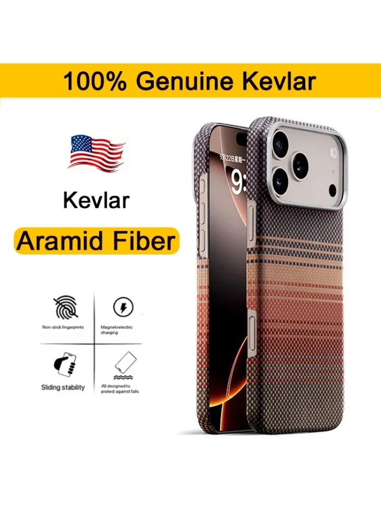 Etui w 100% z włókna aramidowego Kevlaru i włókna węglowego do iPhone 18 17 Pro Max 18Pro z Magsafe, luksusowe etui magnetyczne, ultracienka obudowa. — zdjęcie produktu 7