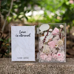 Acrylic Folded Frames Flower Material for Wedding Guests DIY Birthday Valentine's Day Gift Box for Girls Dried Flowers