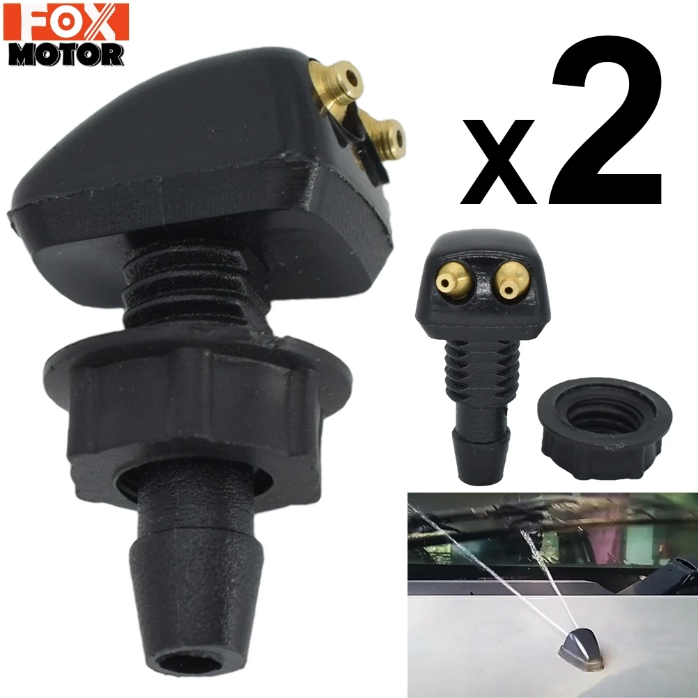 2PCS Universal Front Windshield Washer Wiper Nozzle Jet Sprayer Sprinkler Water Spout Outlet Adjustment For Toyota Mazda Hyundai