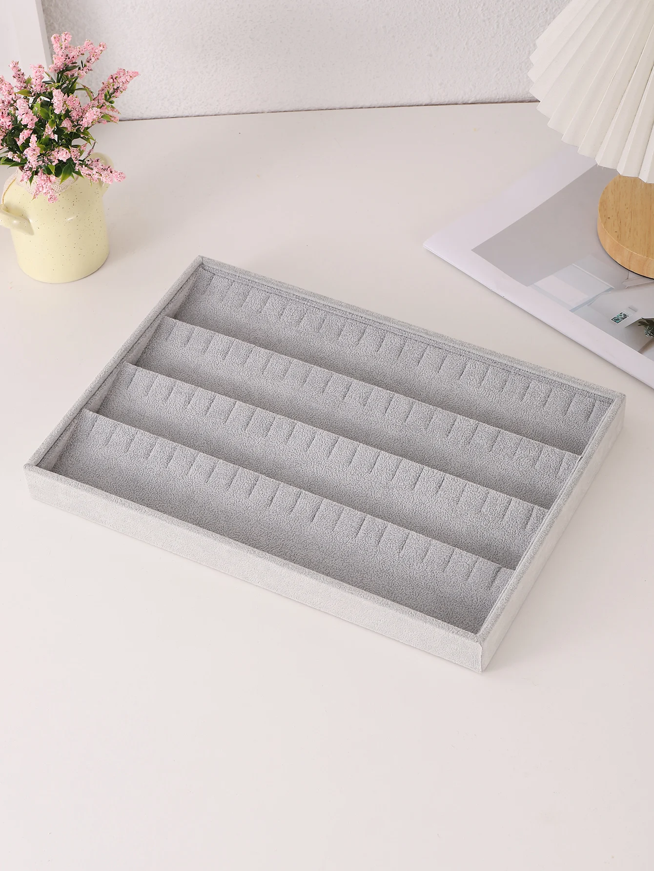 Velvet Jewelry Display Tray Exquisite Jewellery Holder Portable Ring Earrings Necklace Organizer Storage Box Organizator Trays