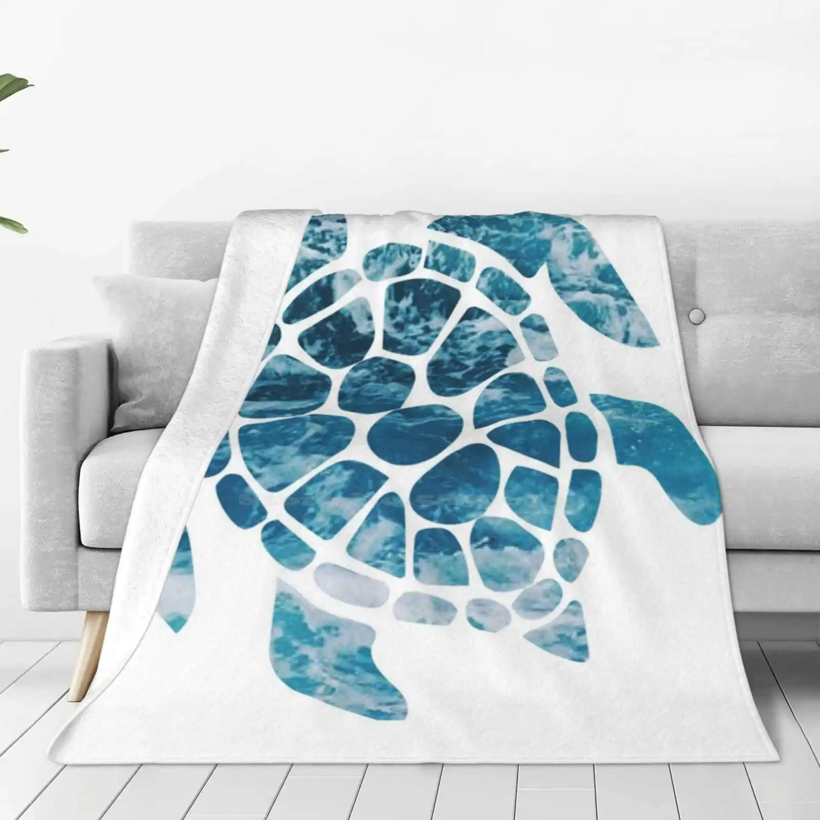 Ocean Sea Turtle Shaggy Throw Soft Warm Blanket Sofa/Bed/Travel Love Gifts Sea Turtle Beach Ocean Mermaid Dolphin Long Island