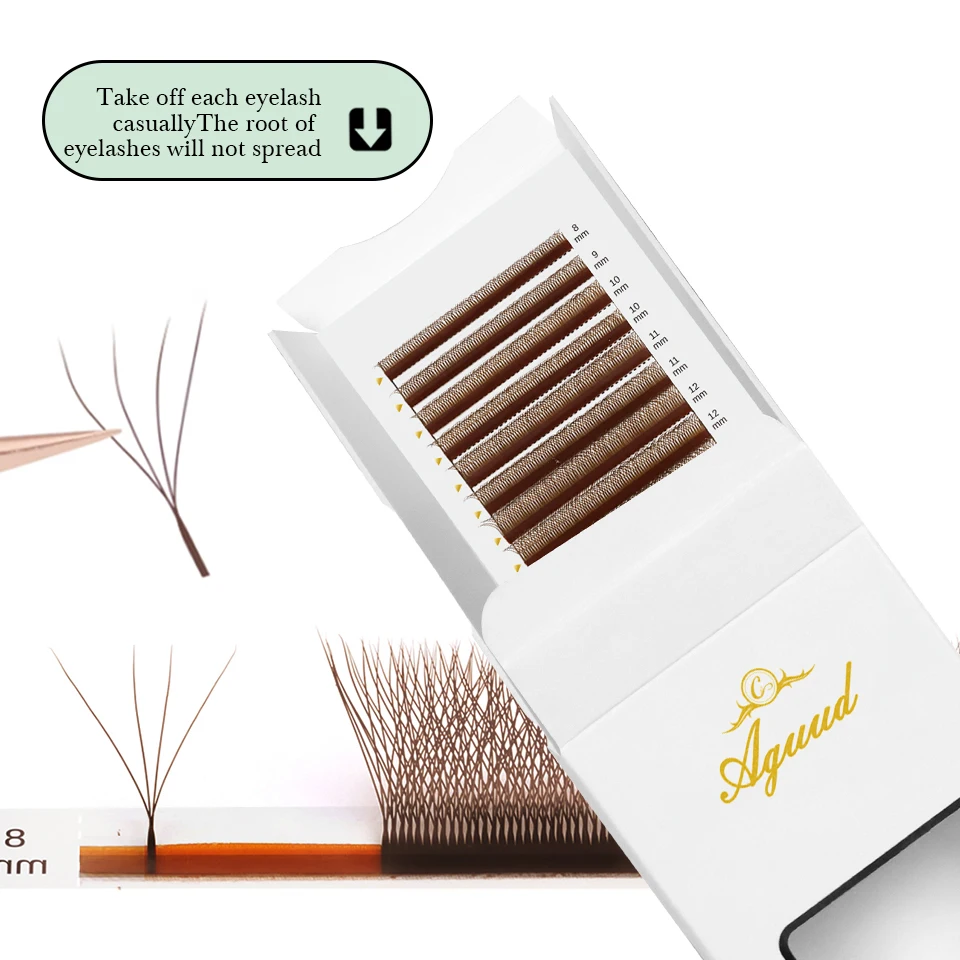 

Brown 3D 4D 5D YY Shaped Spike Lashes W Shape Natural Soft Light Hand Woven Fans Automatic Flower False Eyelashes Extensions