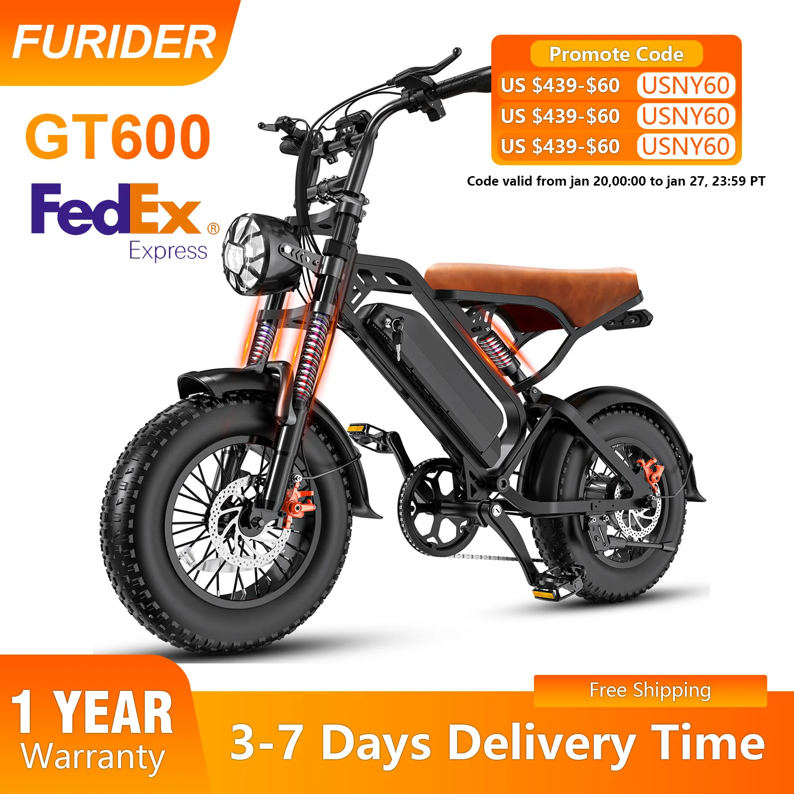 

Electric Bike,16"x4.0 Fat Tire Ebike for Adults 1000W Peak,Electric Mountain Bike,32mph,Ebike UL 2849